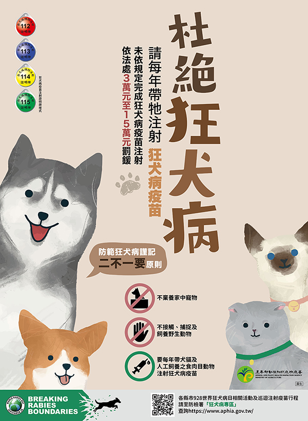 113年度狂犬病防疫宣導海報